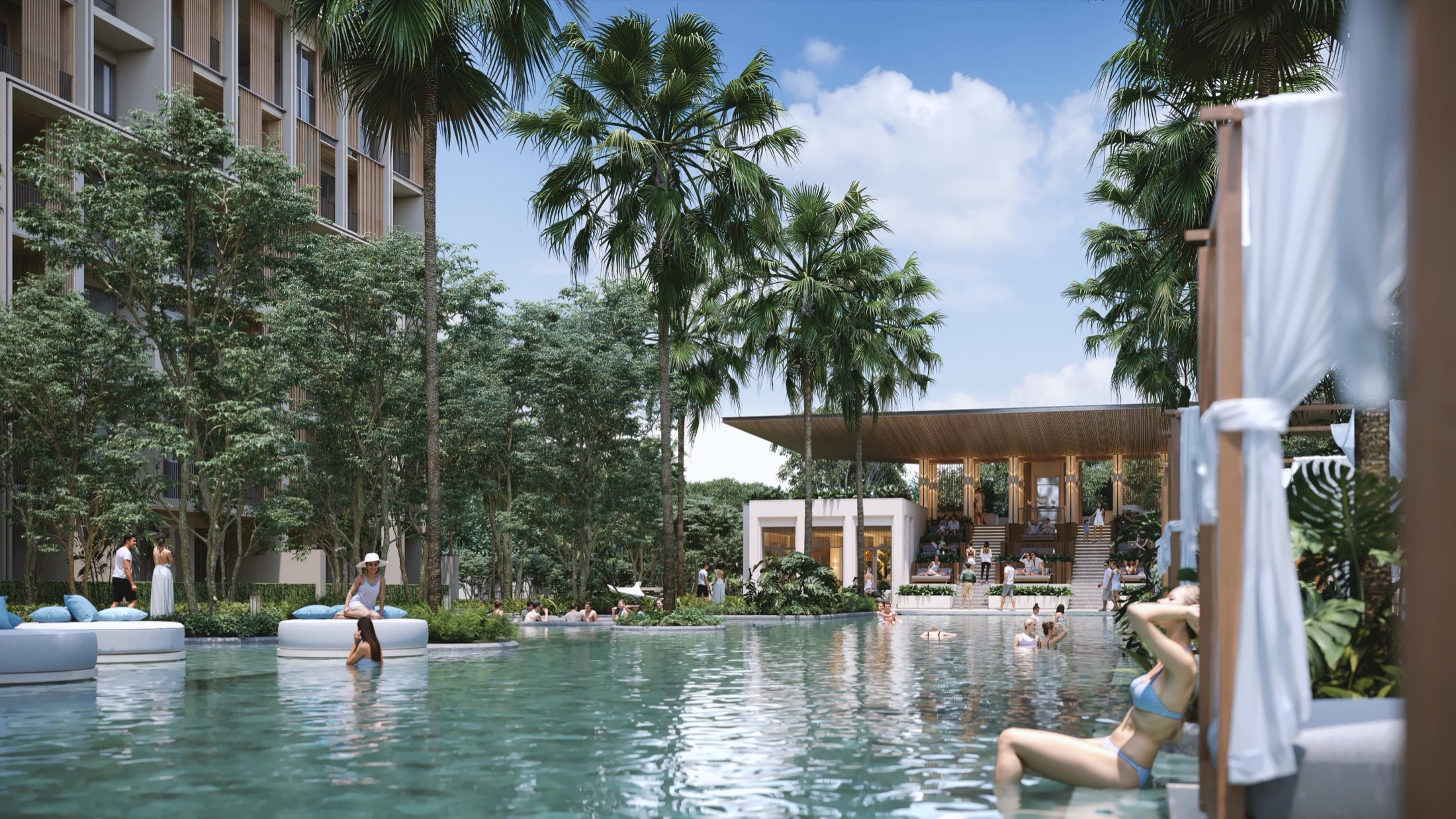 Lagoon pool deck
