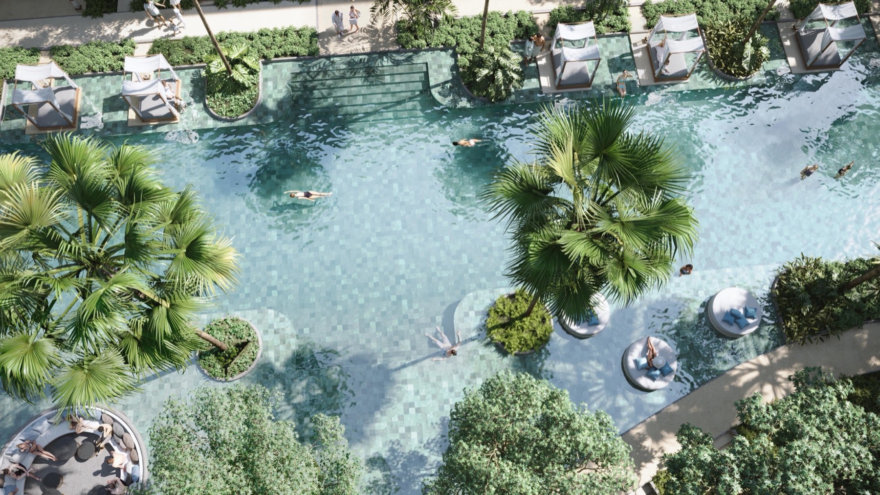 Pool aerial view